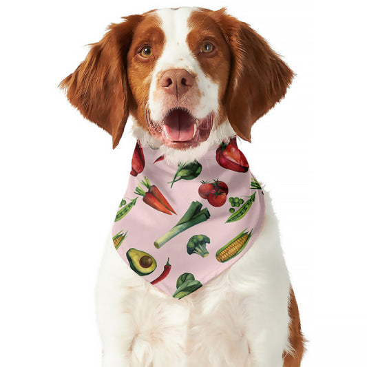 Watercolor Vegan Pattern Print Dog Bandana