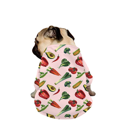 Watercolor Vegan Pattern Print Dog Zip Up Jacket
