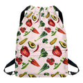 Watercolor Vegan Pattern Print Drawstring Backpack