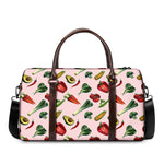 Watercolor Vegan Pattern Print Duffle Bag