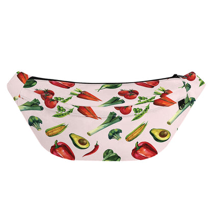 Watercolor Vegan Pattern Print Fanny Pack