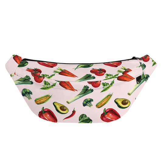 Watercolor Vegan Pattern Print Fanny Pack