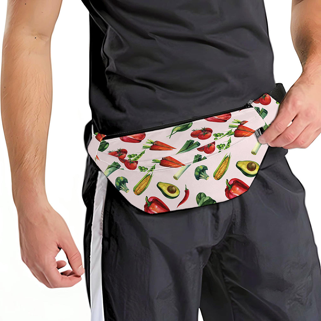 Watercolor Vegan Pattern Print Fanny Pack