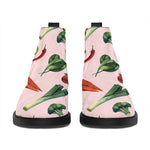 Watercolor Vegan Pattern Print Flat Ankle Boots