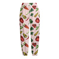 Watercolor Vegan Pattern Print Fleece Lined Knit Pants