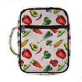 Watercolor Vegan Pattern Print Front Pocket Bible Bag