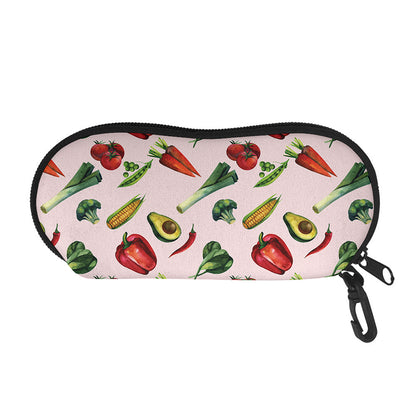 Watercolor Vegan Pattern Print Glasses Case
