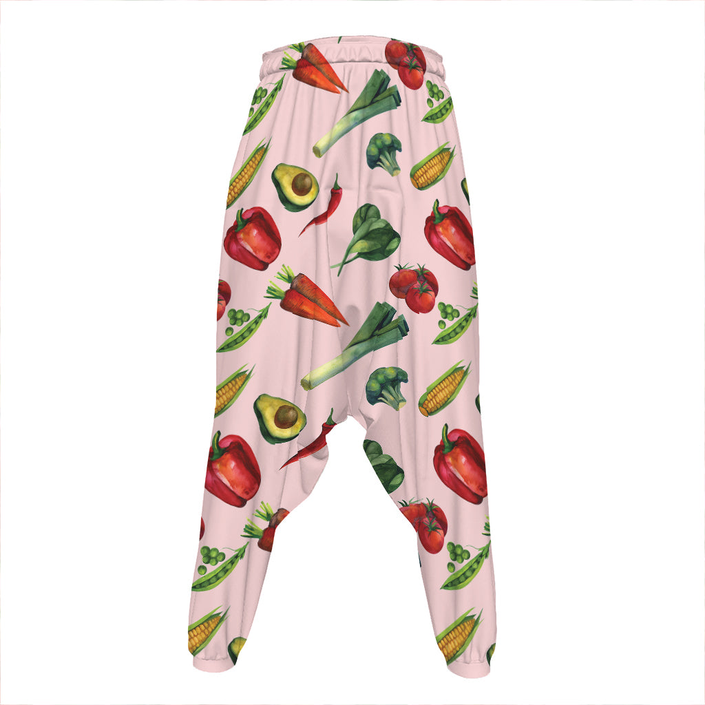 Watercolor Vegan Pattern Print Hammer Pants