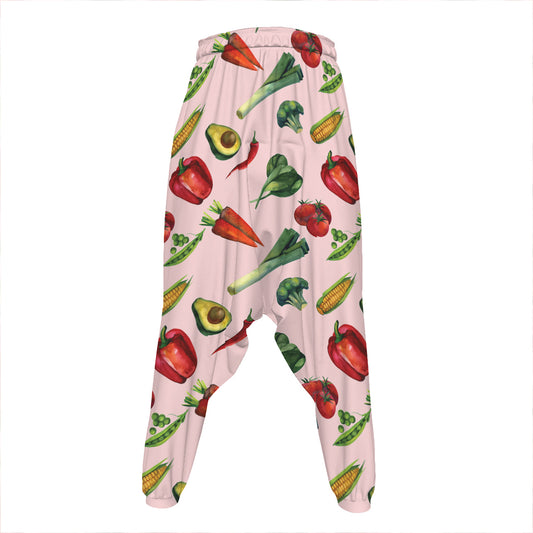 Watercolor Vegan Pattern Print Hammer Pants