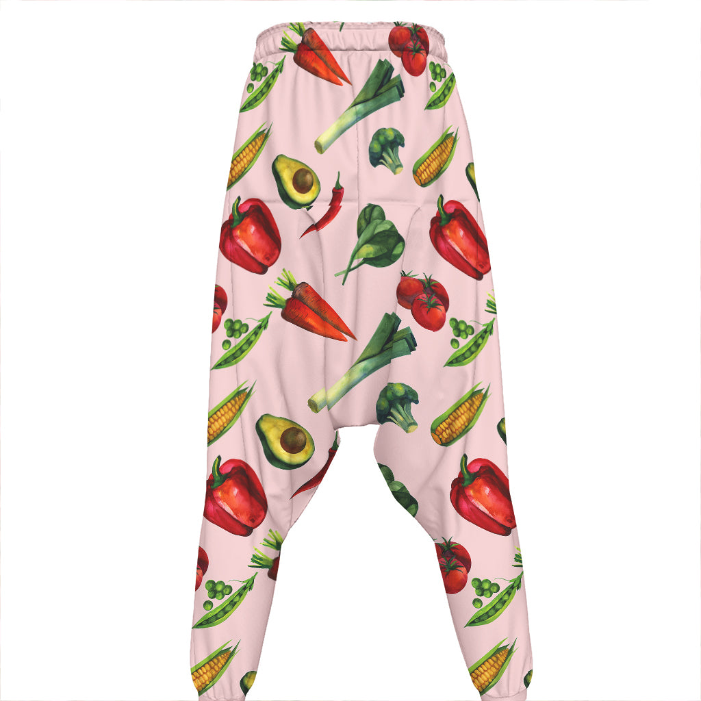 Watercolor Vegan Pattern Print Hammer Pants