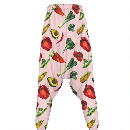 Watercolor Vegan Pattern Print Hammer Pants
