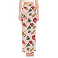 Watercolor Vegan Pattern Print High Slit Maxi Skirt