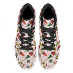 Watercolor Vegan Pattern Print High Top Leather Sneakers