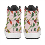 Watercolor Vegan Pattern Print High Top Leather Sneakers