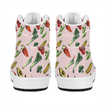Watercolor Vegan Pattern Print High Top Leather Sneakers