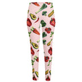 Watercolor Vegan Pattern Print High-Waisted Pocket Leggings