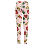 Watercolor Vegan Pattern Print High-Waisted Pocket Leggings