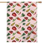 Watercolor Vegan Pattern Print House Flag