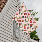 Watercolor Vegan Pattern Print House Flag