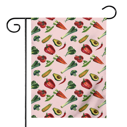 Watercolor Vegan Pattern Print House Flag