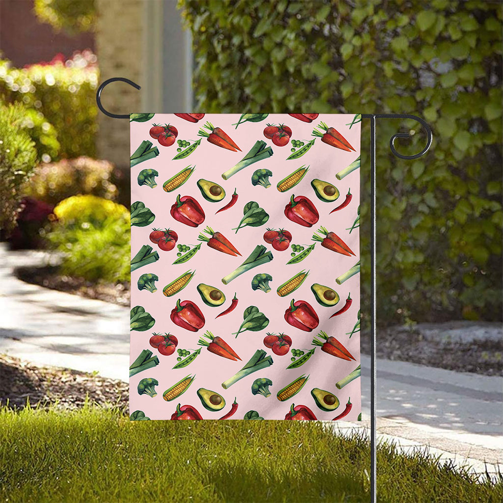 Watercolor Vegan Pattern Print House Flag