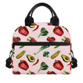 Watercolor Vegan Pattern Print Insulated Lunch Bag