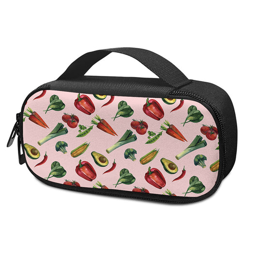 Watercolor Vegan Pattern Print Insulin Cooler Travel Case