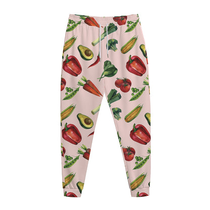 Watercolor Vegan Pattern Print Jogger Pants