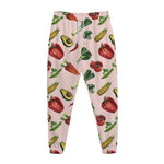 Watercolor Vegan Pattern Print Jogger Pants