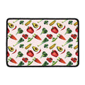 Watercolor Vegan Pattern Print Kitchen Mat