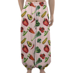 Watercolor Vegan Pattern Print Lantern Pants