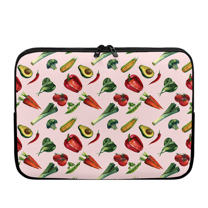 Watercolor Vegan Pattern Print Laptop Sleeve