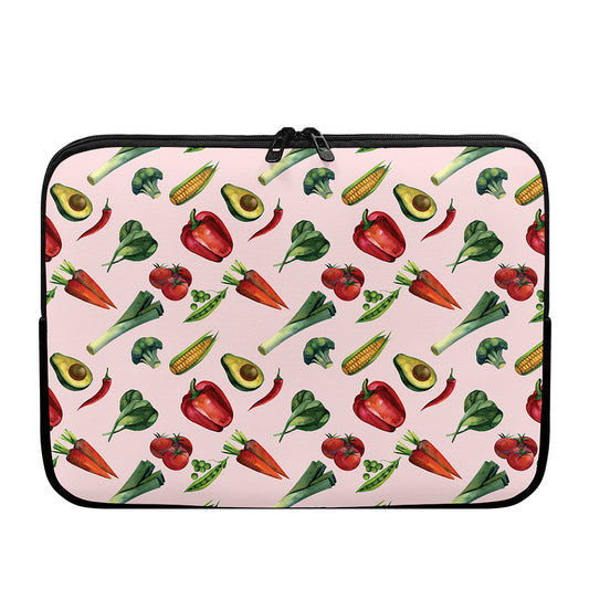 Watercolor Vegan Pattern Print Laptop Sleeve