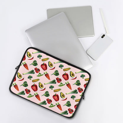 Watercolor Vegan Pattern Print Laptop Sleeve