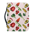 Watercolor Vegan Pattern Print Leather Bible Cover