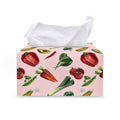 Watercolor Vegan Pattern Print Leather Tissue Box Cover