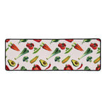 Watercolor Vegan Pattern Print Long Kitchen Mat