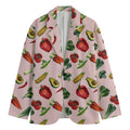 Watercolor Vegan Pattern Print Men's Blazer