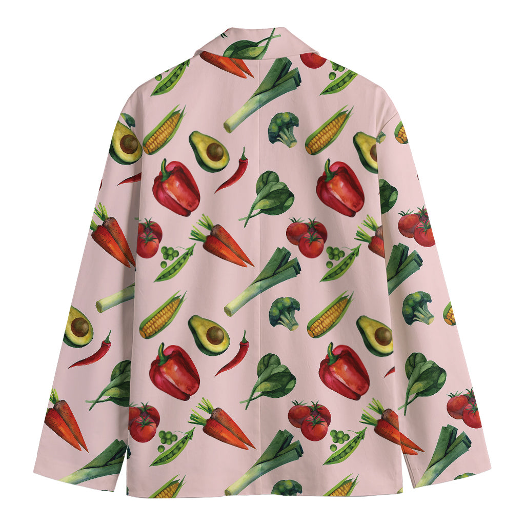 Watercolor Vegan Pattern Print Men's Blazer