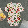 Watercolor Vegan Pattern Print Men's Bodysuit