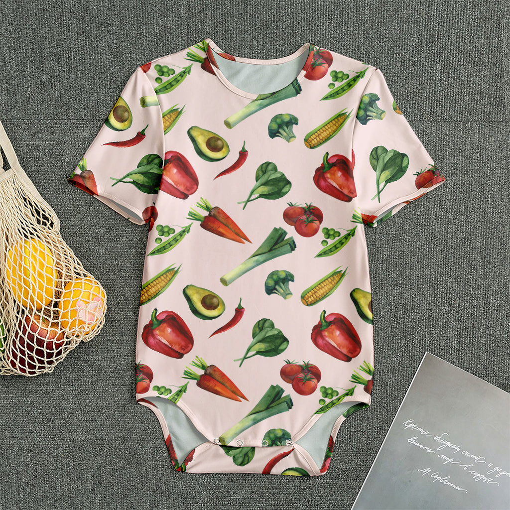 Watercolor Vegan Pattern Print Men's Bodysuit