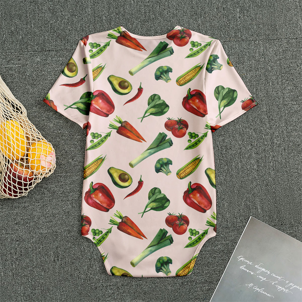 Watercolor Vegan Pattern Print Men's Bodysuit