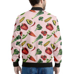 Watercolor Vegan Pattern Print Men's Bomber Jacket