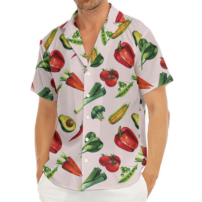 Watercolor Vegan Pattern Print Men's Deep V-Neck Shirt