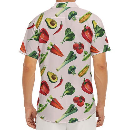Watercolor Vegan Pattern Print Men's Deep V-Neck Shirt