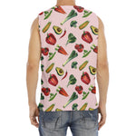 Watercolor Vegan Pattern Print Men's Fitness Tank Top