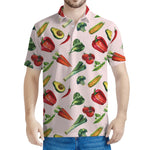 Watercolor Vegan Pattern Print Men's Polo Shirt