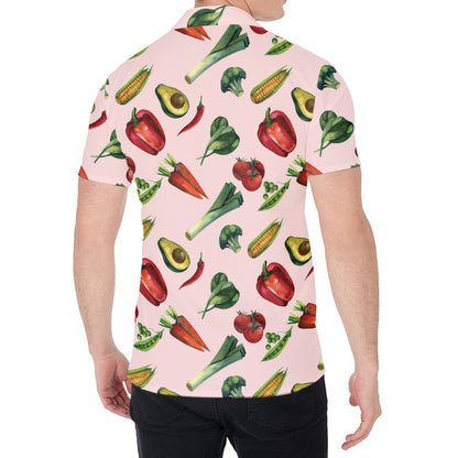 Watercolor Vegan Pattern Print Men's Shirt