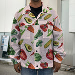 Watercolor Vegan Pattern Print Men's Shirt Jacket