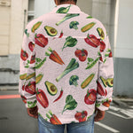 Watercolor Vegan Pattern Print Men's Shirt Jacket